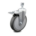 Service Caster 6 Inch Thermoplastic Rubber Swivel 12mm Stem Caster with Total Lock Brake SCC-TSTTL20S614-TPRB-M1215